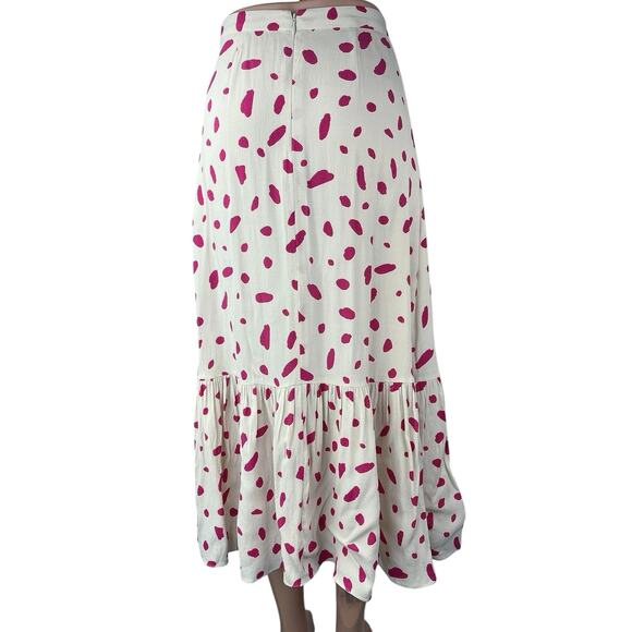 Aritzia Wilfred Women's White Pink Printed Straight A-Line Midi Maxi Skirt Sz 0 - Picture 4 of 7